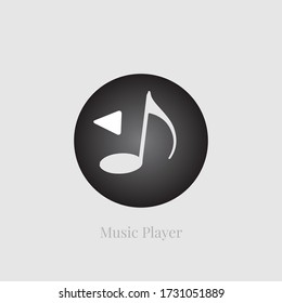 Music player silver Vintage Retro modern  logo style design