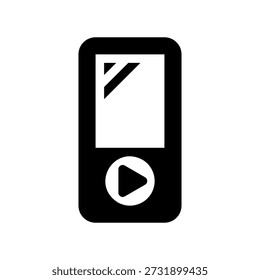 Music player Ícone vetorial preto simples com um tema