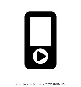 Music player Ícone vetorial preto simples com um tema