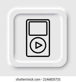Music player simple icon vector. Flat design. Neumorphism design.ai