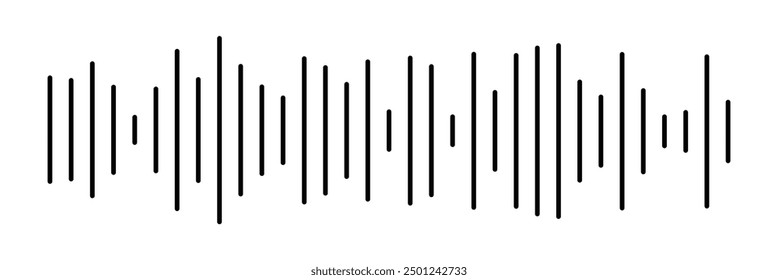 Music player sound bar. Audio speech spectrum noise collection. Sound waves of voice. Record interface. Equalizer icons with soundwave line isolated on white background in eps 10.
