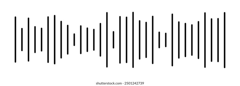 Music player sound bar. Audio speech spectrum noise collection. Sound waves of voice. Record interface. Equalizer icons with soundwave line isolated on white background in eps 10.