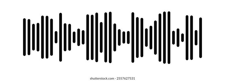 Music player sound bar. Audio speech spectrum noise collection. Sound waves of voice. Record interface. Equalizer icons with soundwave line isolated on white background in eps 10.