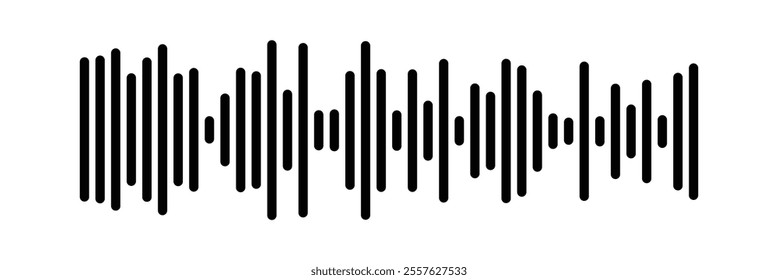 Music player sound bar. Audio speech spectrum noise collection. Sound waves of voice. Record interface. Equalizer icons with soundwave line isolated on white background in eps 10.