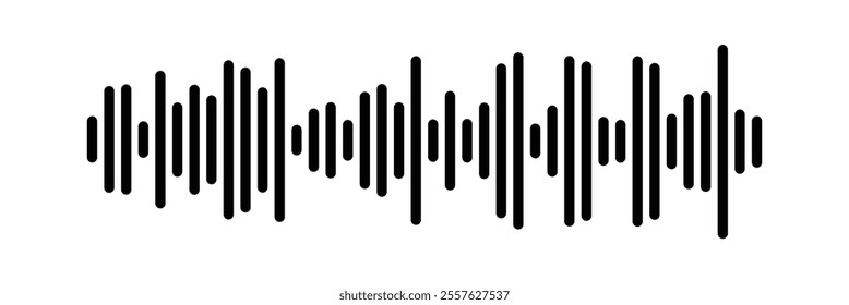 Music player sound bar. Audio speech spectrum noise collection. Sound waves of voice. Record interface. Equalizer icons with soundwave line isolated on white background in eps 10.