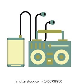 music player for summer days and stereo isolated Vector design illustration