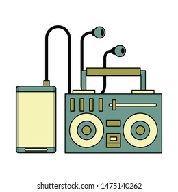 music player for summer days and stereo isolated Vector design illustration