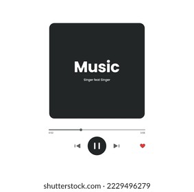 Music player with time count and place for artist photo.
