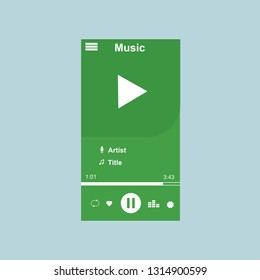 Music Player UI app design, vector illustration smartphone screen - Vector