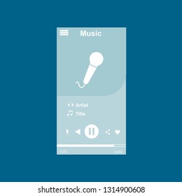 Music Player UI app design, vector illustration smartphone screen - Vector