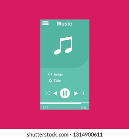 Music Player UI app design, vector illustration smartphone screen - Vector