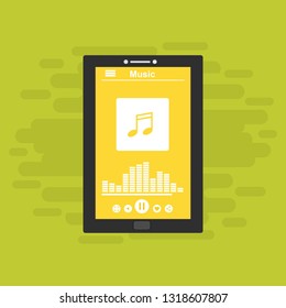Music Player UI app design, vector illustration smartphone screen - Vector