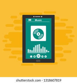 Music Player UI app design, vector illustration smartphone screen - Vector