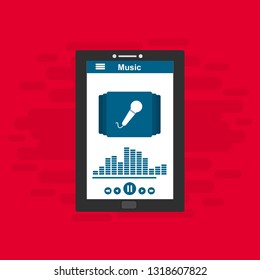 Music Player UI app design, vector illustration smartphone screen - Vector