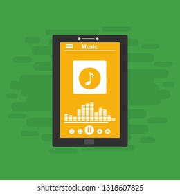 Music Player UI app design, vector illustration smartphone screen - Vector