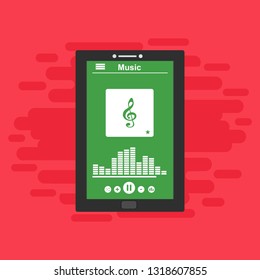 Music Player UI app design, vector illustration smartphone screen - Vector