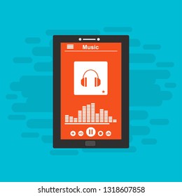 Music Player UI app design, vector illustration smartphone screen - Vector