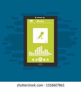 Music Player UI app design, vector illustration smartphone screen - Vector