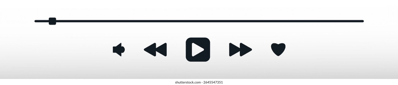 Interface de interface do usuário do player de música em tema branco. Modelo de quadro multimídia. Janela de transmissão ao vivo do Media Mockup. Transmissão online. Aplicação de navegação e música. Tela de luz com botão de controle