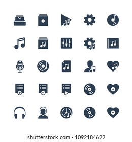 Music player ui related icon set in glyph style