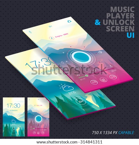 Music Player & Unlock Screen For Iphon, Ipade, Ipode 
