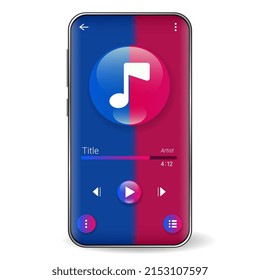 music player user interface realistic smartphone, Smartphone redesign realistic object 