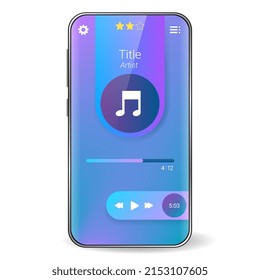 music player user interface realistic smartphone, Smartphone redesign realistic object 