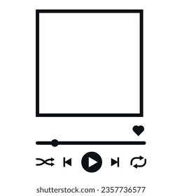 Music player user interface vector illustration.