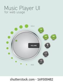 Music player user interface for web usage