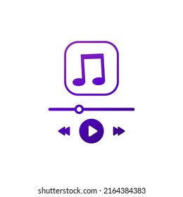 Diseño vectorial de reproductor de música, botón de reproducción