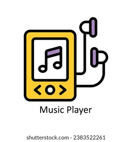 Music Player vector Filled outline Design illustration. Symbol on White background EPS 10 File