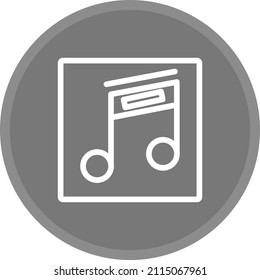 Music Player Vector Grey Circle Line Icon Design