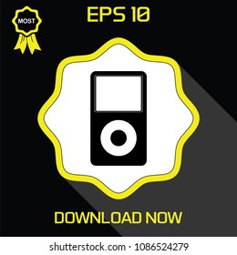 Music Player Vector Icon. Black. Isolated illustration for web and app. flat style. 