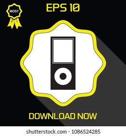 Music Player Vector Icon. Black. isolated. flat style