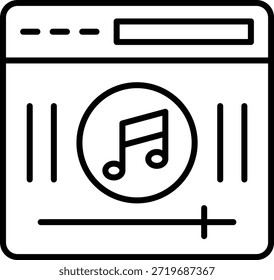 Vektorsymbol des Musik-Players. Kann für Druck-, Mobil- und Web-Anwendungen verwendet werden.