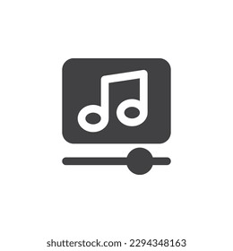 Music player vector icon. filled flat sign for mobile concept and web design. Media player interface glyph icon. Symbol, logo illustration. Vector graphics