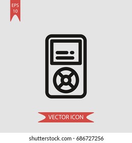 Music player vector icon, illustration symbol