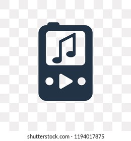 Music Player vector icon isolated on transparent background, Music Player transparency concept can be used web and mobile