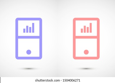 Music player vector icon. player to listen on the headphones icon. player for auto icon. player for human 10 eps flat design vector icon