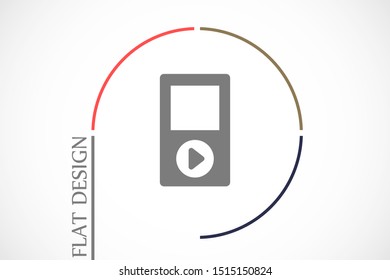 Music player vector icon. Music player to listen on the headphones icon. Music for auto icon. player for human icon. Music 10 eps flat design