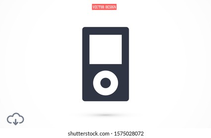 Music player vector icon. Music player to listen on the headphones icon. Music  for auto icon. player for human icon. Music  10 eps flat design