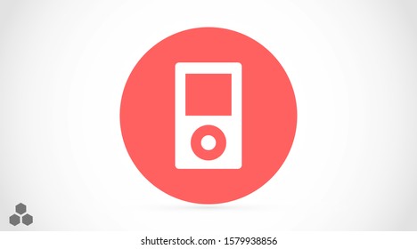Music player vector icon. Music player to listen on the headphones icon. Music for auto icon. player for human icon. Music 10 eps flat design