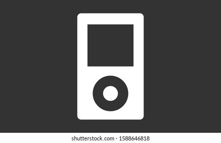 Music player vector icon. Music player to listen on the headphones icon. Music for auto icon. player for human icon. Music 10 eps flat design