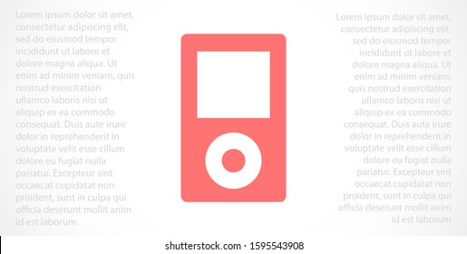 Music player vector icon. Music player to listen on the headphones icon. Music for auto icon. player for human icon. Music 10 eps flat design