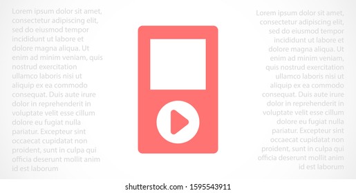 Music player vector icon. Music player to listen on the headphones icon. Music for auto icon. player for human icon. Music 10 eps flat design