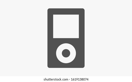 Music player vector icon. Music player to listen on the headphones icon. Music for auto icon. player for human icon. Music 10 eps flat design
