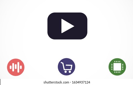 Music player vector icon. Music player to listen on the headphones icon. Music for auto icon. player for human icon. Music 10 eps flat design