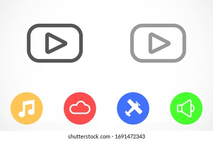 Music player vector icon. Music player to listen on the headphones icon. Music player for auto icon. player for human icon.