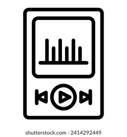 Music Player Vector Line Icon Design