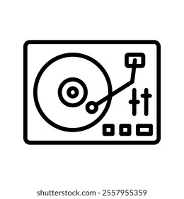 music player Vector Lineal Icon on white background.